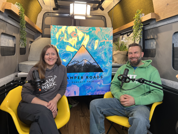 Anja und CamperTobi im PodcastVan