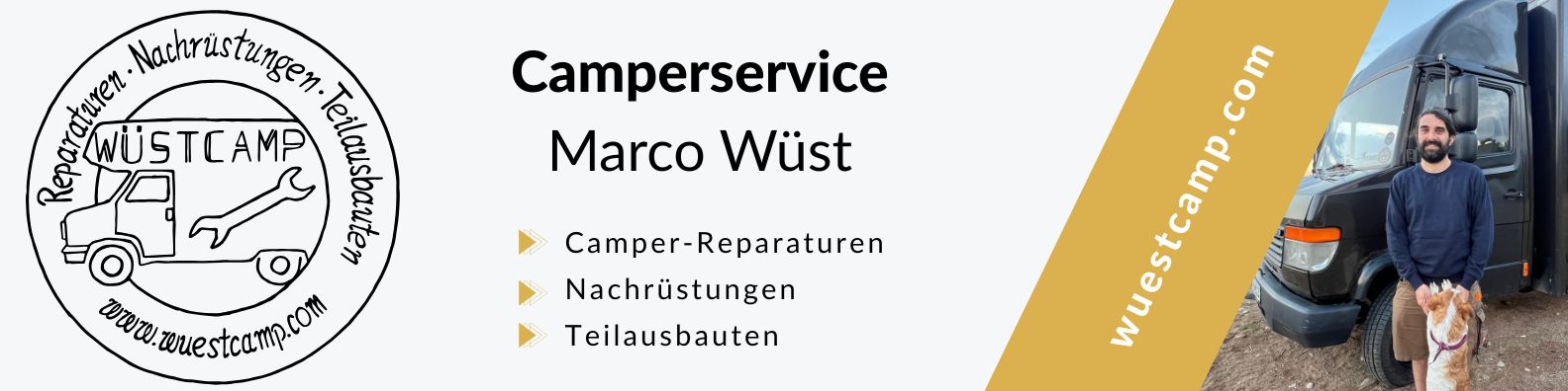 Banner Wüstcamp Marco Wüst Camperservice