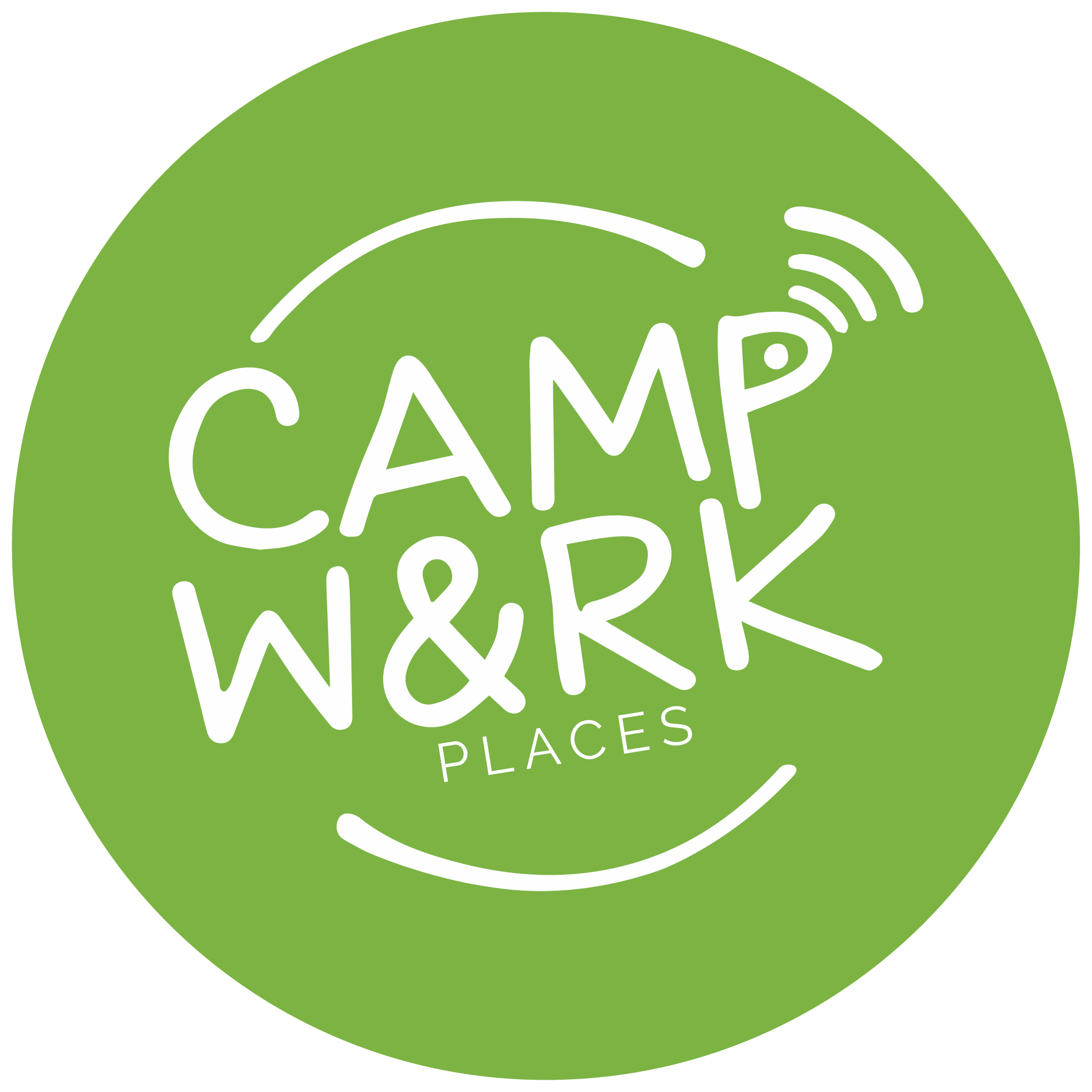 Logo Camp & Work Places (Green #7cb342) Logo Camp & Work Places (Green #7cb342)